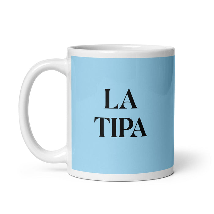 La Tipa The Gal / The Guy Taza de café divertida para el hogar, la oficina, el trabajo, el orgullo mexicano, regalo, taza blanca brillante, taza azul cielo