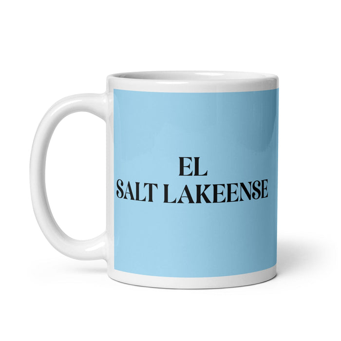 El Salt Lakeense The Salt Lake City Resident Funny Home Office Work Coffee Mug Mexican Spanish Pride Gift White Glossy Cup Sky Blue Card Mug