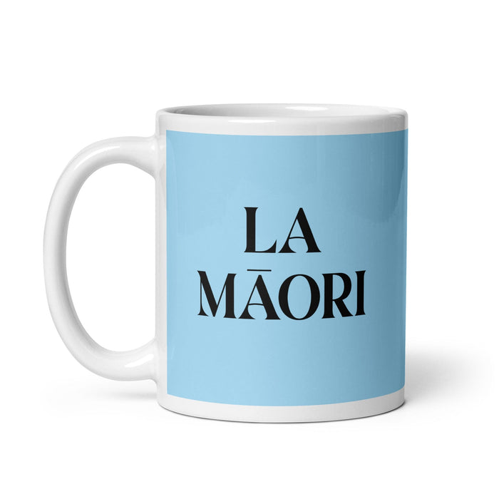 La Māori The Māori Funny Home Office Work Coffee Mug Mexican Spanish Pride Gift White Glossy Cup Sky Blue Card Mug