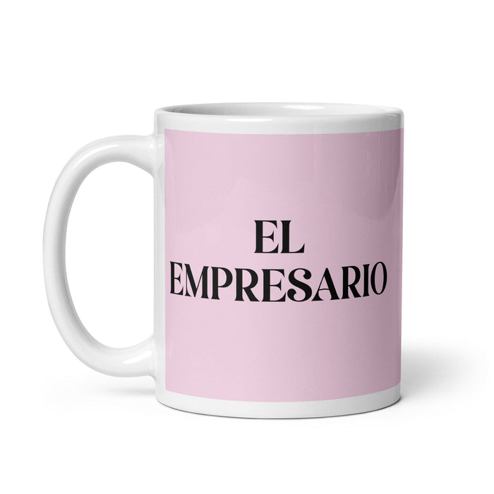 El Empresario The Entrepreneur Funny Home Office Work Coffee Mug Mexican Spanish Pride Gift White Glossy Cup Light Pink Card Mug