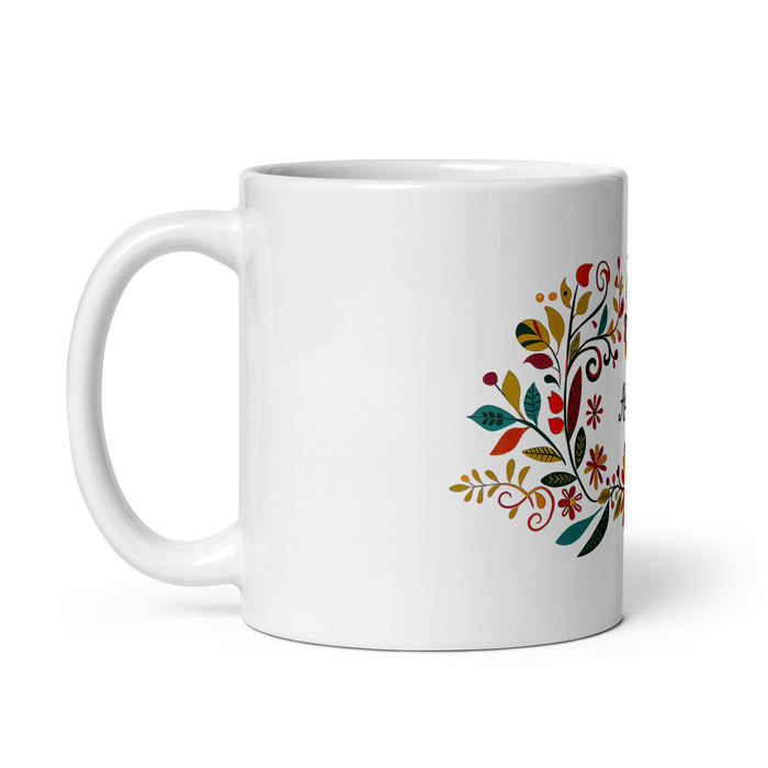 Taza de café exclusiva con nombre de Alejandro, obra de arte para el hogar, la oficina, el trabajo, regalo de orgullo mexicano español, taza blanca brillante con caligrafía única en su tipo | A12