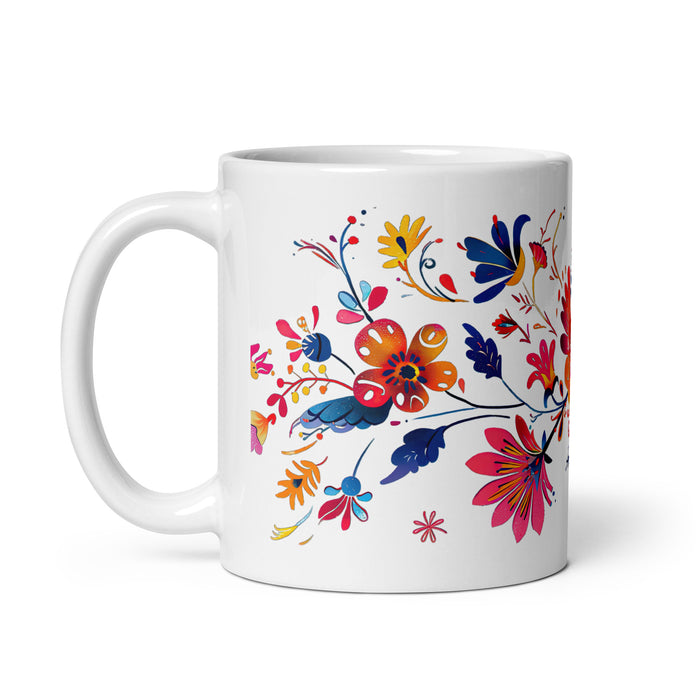 Amalia Exclusive Name Art Piece Home Office Lavoro Tazza da caffè Tazza regalo orgoglio spagnolo messicano Tazza unica nel suo genere Calligrafia Tazza bianca lucida | A11