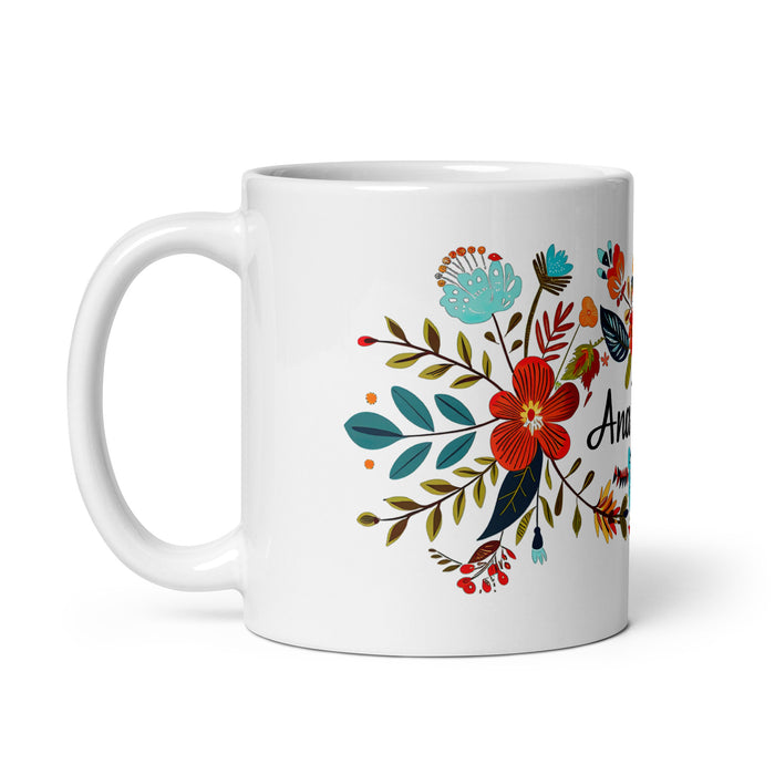 Taza de café exclusiva con nombre de Ana Paula, para el hogar, la oficina, el trabajo, regalo de orgullo mexicano y español, taza blanca brillante con caligrafía única en su tipo | A18