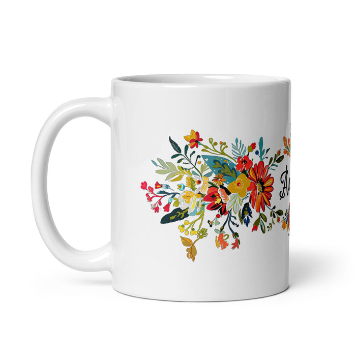 Taza de café exclusiva con nombre de Ángela, obra de arte para el hogar, la oficina, el trabajo, regalo de orgullo mexicano español, taza blanca brillante con caligrafía única en su tipo | Á3