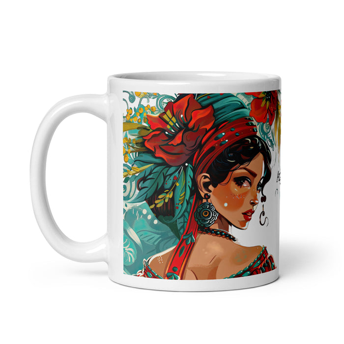 Taza de café exclusiva con nombre de Angelina, obra de arte para el hogar, la oficina, el trabajo, regalo de orgullo mexicano y español, taza blanca brillante con caligrafía única en su tipo | A5