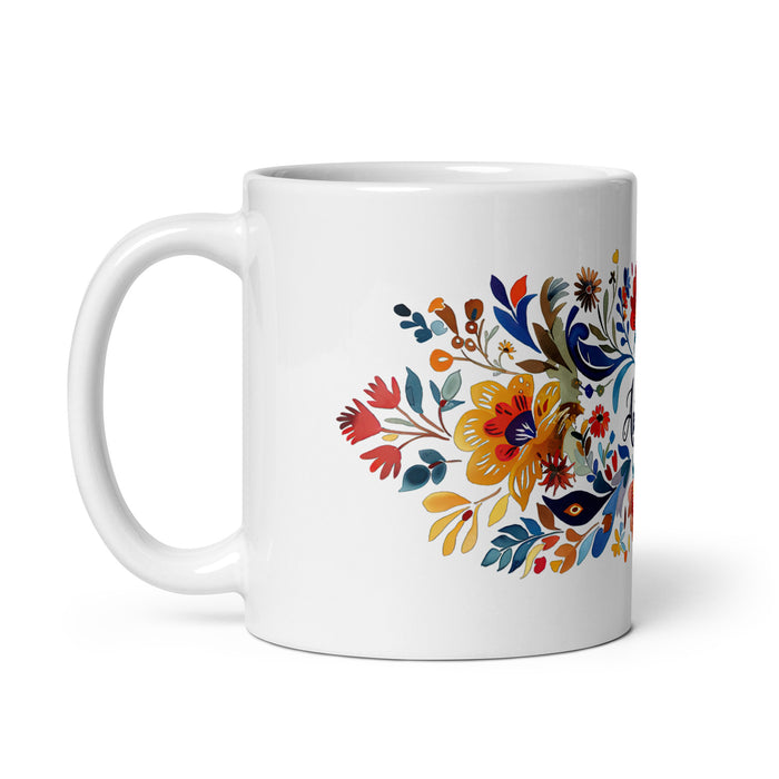 Taza de café exclusiva con nombre de Aníbal, obra de arte para el hogar, la oficina, el trabajo, regalo de orgullo mexicano español, taza blanca brillante con caligrafía única en su tipo | A11