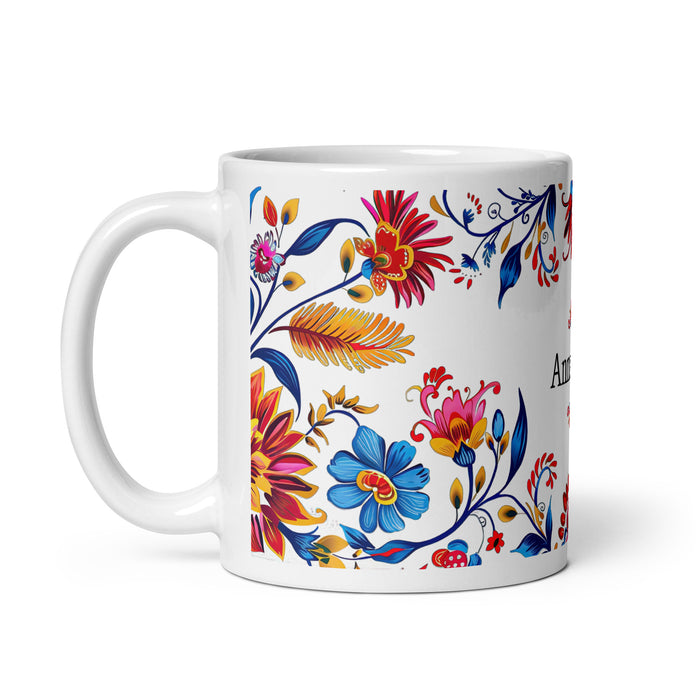 Tasse à café avec nom exclusif Annabelle, tasse à café pour le travail à domicile, la fierté mexicaine et espagnole, tasse cadeau, calligraphie unique, blanche et brillante | A5