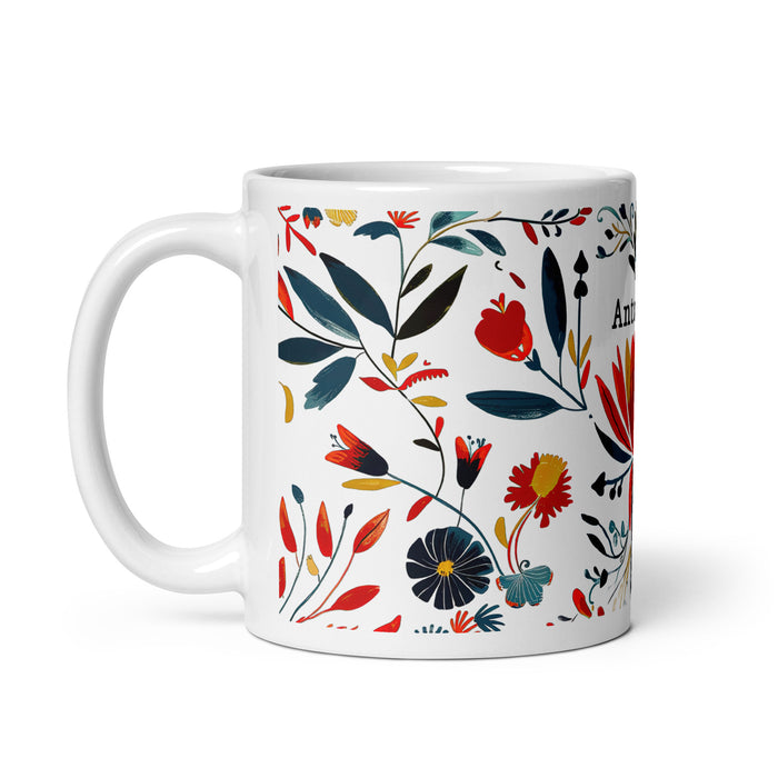 Taza de café exclusiva con nombre de Antonella, para el hogar, la oficina, el trabajo, regalo de orgullo mexicano y español, taza blanca brillante con caligrafía única en su tipo, tamaño A6