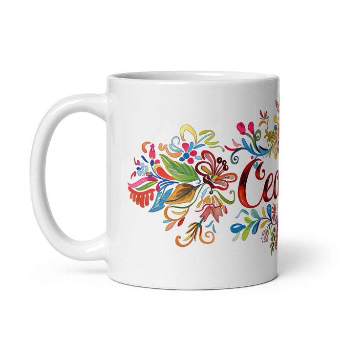 Tasse à café exclusive Mar avec nom, tasse à café pour le travail à domicile, tasse cadeau de fierté espagnole mexicaine, tasse blanche brillante à calligraphie unique | M7