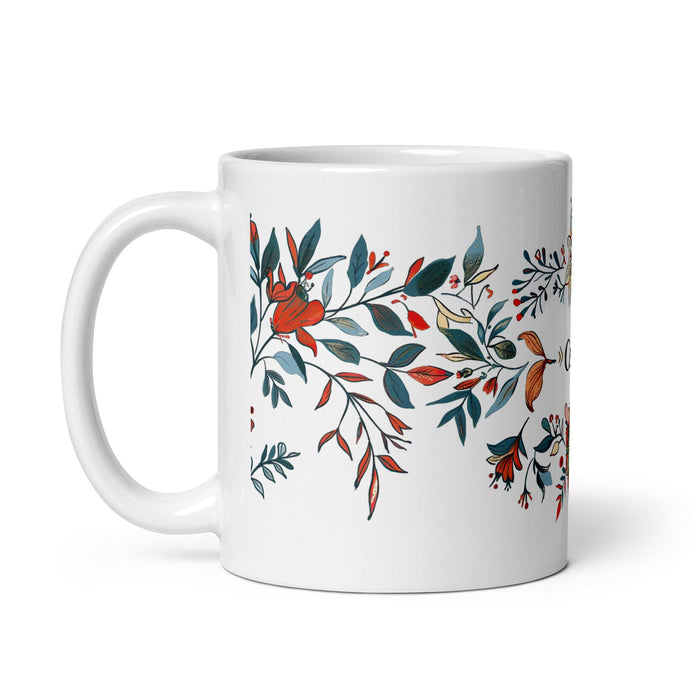 Taza de café exclusiva con nombre de César, obra de arte para el hogar, la oficina, el trabajo, regalo de orgullo mexicano español, taza blanca brillante con caligrafía única en su tipo | C5