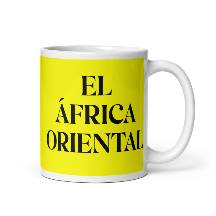 El África Oriental The East African Funny Home Office Work Coffee Mug Mexican Spanish Pride Gift White Glossy Cup Yellow Card Mug