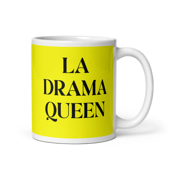 La Drama Queen The Drama Queen / The Drama King Funny Home Office Work Coffee Mug Mexican Spanish Pride Gift White Glossy Cup Yellow Card Mug