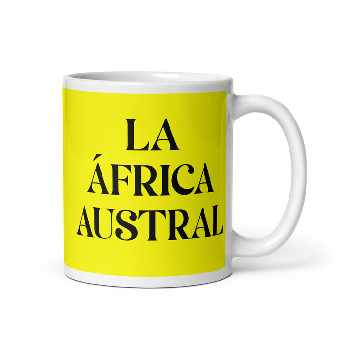 La África Austral The Southern African Funny Home Office Work Coffee Mug Mexican Spanish Pride Gift White Glossy Cup Yellow Card Mug