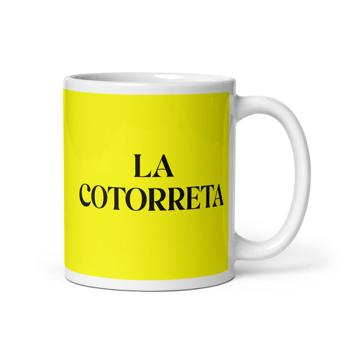 La Cotorreta The Talkative One Funny Home Office Work Coffee Mug Mexican Spanish Pride Gift White Glossy Cup Yellow Card Mug