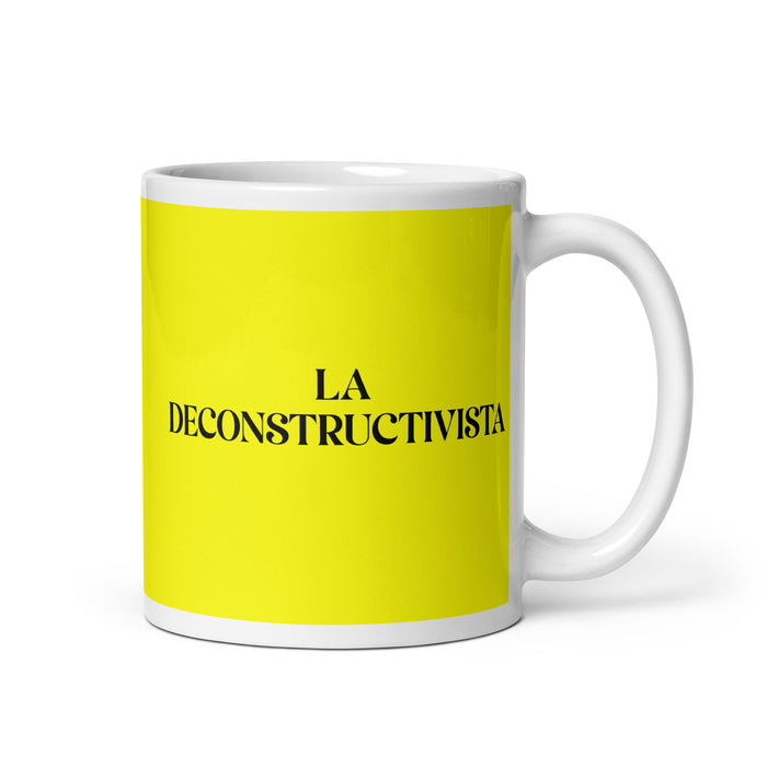 La Deconstructivista The Deconstructivist Funny Home Office Work Coffee Mug Mexican Spanish Pride Gift White Glossy Cup Yellow Card Mug