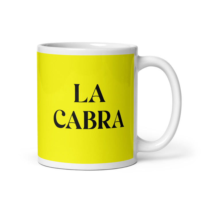 La Cabra The Goat Funny Home Office Work Coffee Mug Mexican Spanish Pride Gift White Glossy Cup Yellow Card Mug