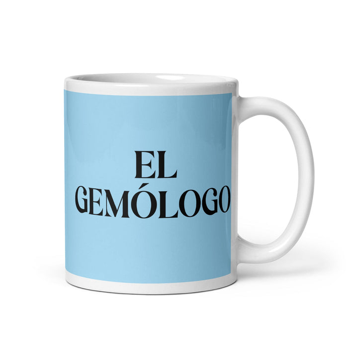 El Gemólogo Il Gemmologo Divertente Casa Ufficio Lavoro Tazza da caffè Messicano Orgoglio Spagnolo Regalo Tazza Bianca Lucida Tazza di Carta Blu Cielo