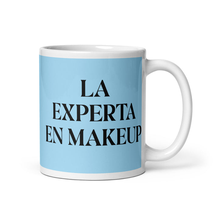 La Experta En Makeup The Makeup Expert Funny Home Office Work Coffee Mug Mexican Spanish Pride Gift White Glossy Cup Sky Blue Card Mug