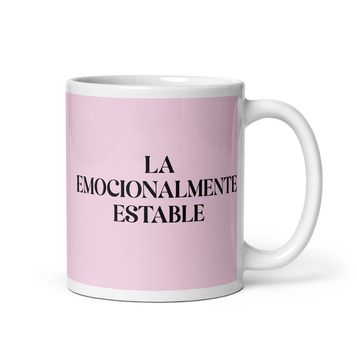 La Emocionalmente Estable The Emotionally Stable Funny Home Office Work Coffee Mug Mexican Spanish Pride Gift White Glossy Cup Light Pink Card Mug