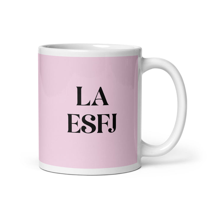 La ESFJ The Consul MBTI Personality Funny Home Office Work Coffee Mug Mexican Spanish Pride Gift White Glossy Cup Light Pink Card Mug