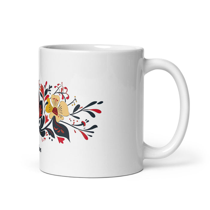 Taza de café exclusiva con nombre de Alison, obra de arte para el hogar, la oficina, el trabajo, regalo de orgullo mexicano y español, taza blanca brillante con caligrafía única en su tipo | A23