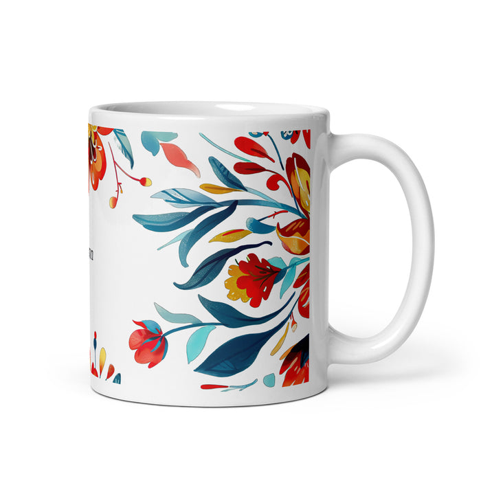 Taza de café exclusiva con nombre de Allison, obra de arte para el hogar, la oficina, el trabajo, regalo de orgullo mexicano y español, taza blanca brillante con caligrafía única en su tipo | A10