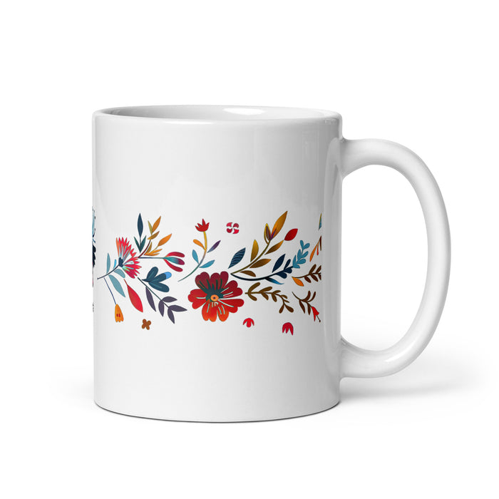 Alma Exclusive Nome Opera d'arte Casa Ufficio Lavoro Tazza da caffè Tazza regalo orgoglio spagnolo messicano Tazza unica nel suo genere Calligrafia Tazza bianca lucida | A18