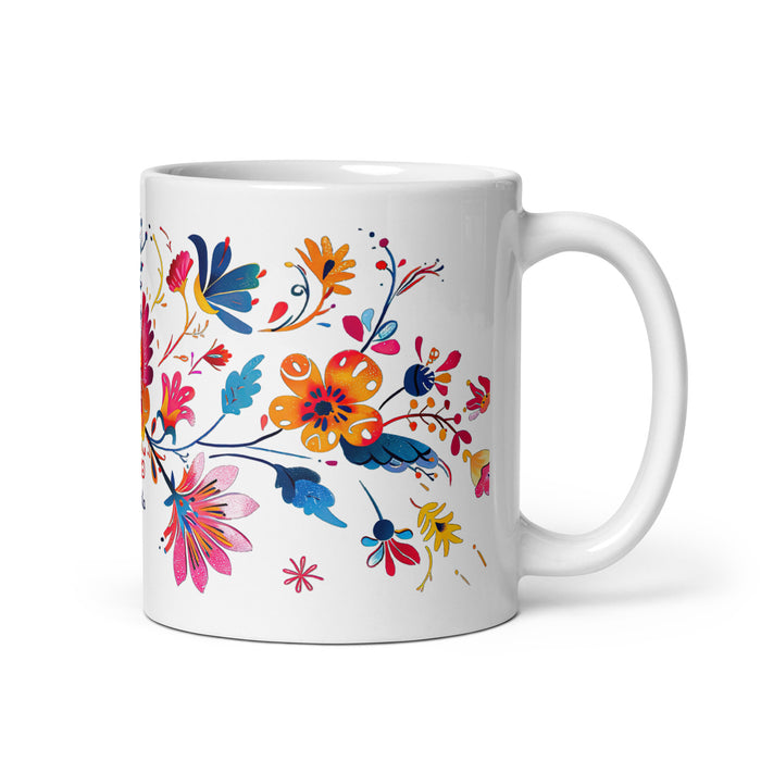 Amalia Exclusive Name Art Piece Home Office Lavoro Tazza da caffè Tazza regalo orgoglio spagnolo messicano Tazza unica nel suo genere Calligrafia Tazza bianca lucida | A11