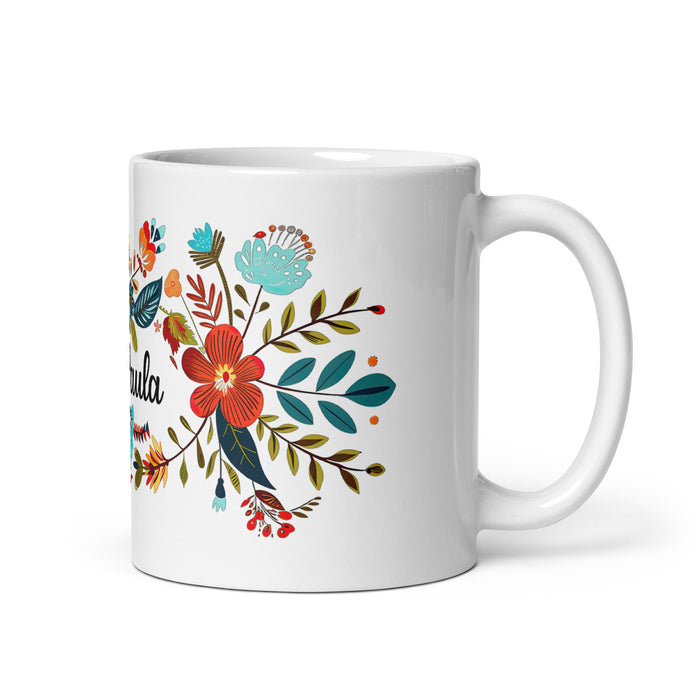 Taza de café exclusiva con nombre de Ana Paula, para el hogar, la oficina, el trabajo, regalo de orgullo mexicano y español, taza blanca brillante con caligrafía única en su tipo | A18