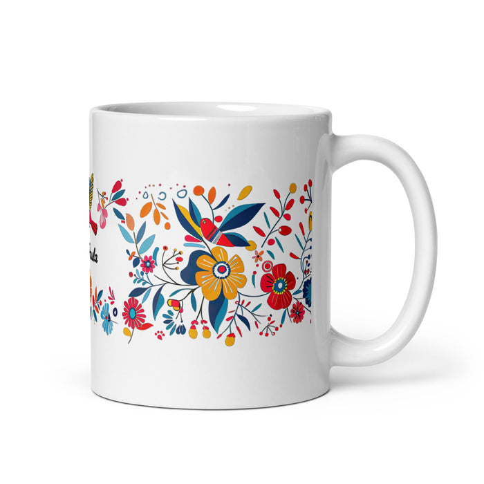 Taza de café exclusiva con nombre de Ana Paula, para el hogar, la oficina, el trabajo, regalo de orgullo mexicano y español, taza blanca brillante con caligrafía única en su tipo | A34