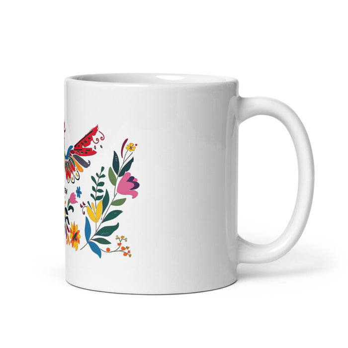 Taza de café exclusiva con nombre de Andrew, obra de arte para el hogar, la oficina, el trabajo, regalo de orgullo mexicano y español, taza blanca brillante con caligrafía única en su tipo | A4