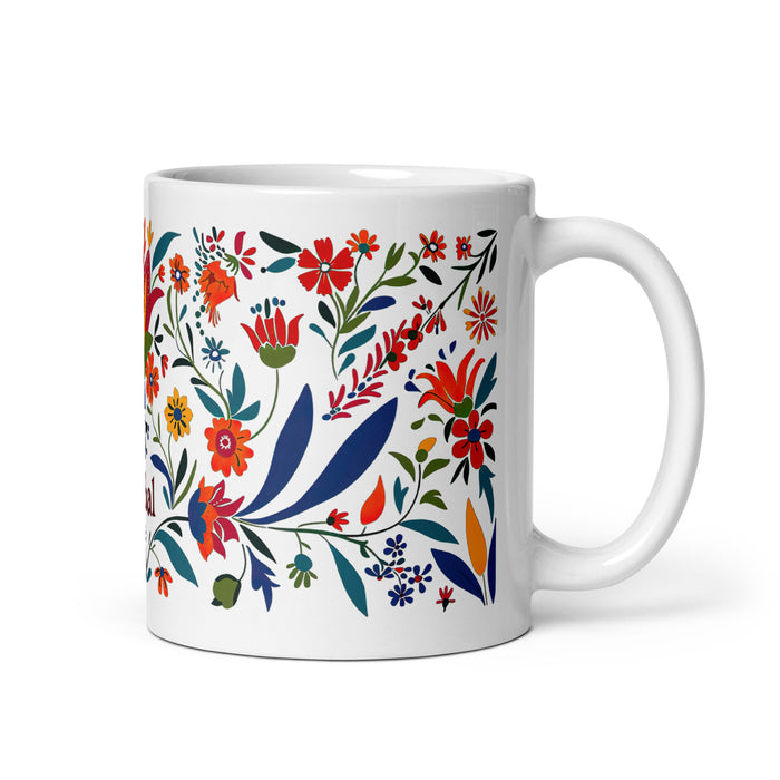 Tasse à café exclusive avec nom Aníbal, tasse à café pour le travail à domicile, la fierté espagnole mexicaine, tasse cadeau, calligraphie unique, tasse blanche brillante | A9