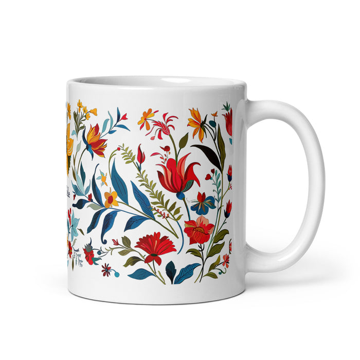 Tasse à café avec nom exclusif Annabelle, tasse à café pour le travail à domicile, la fierté mexicaine et espagnole, tasse à calligraphie unique, blanche et brillante | A8