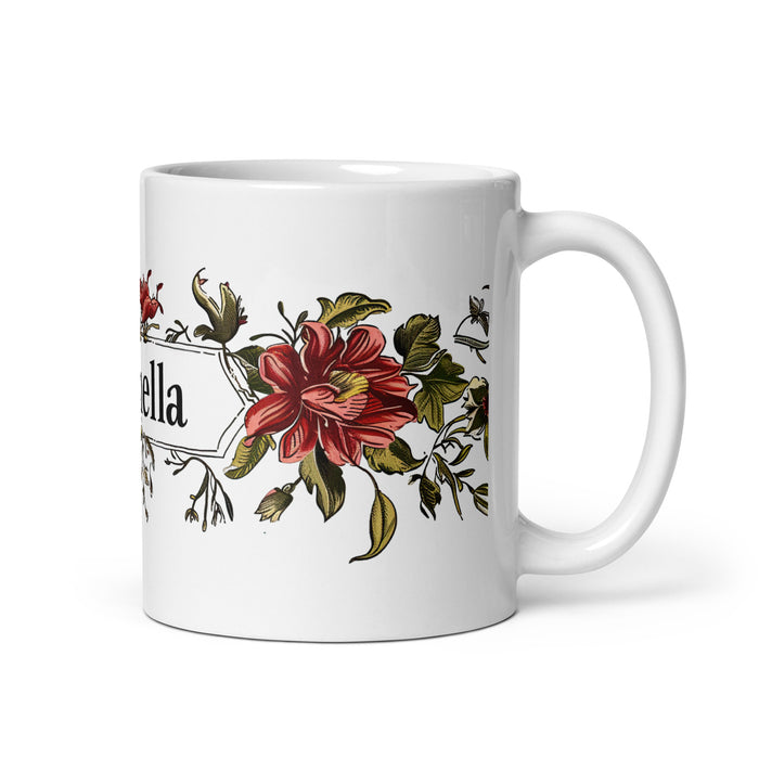 Antonella – Exklusives Namenskunstwerk, Kaffeetasse für Zuhause, Büro, Arbeit, mexikanischer und spanischer Stolz, Geschenktasse, einzigartige Kalligraphie, weiß glänzend, A7