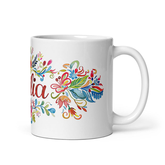 Tasse à café exclusive Mar avec nom, tasse à café pour le travail à domicile, tasse cadeau de fierté espagnole mexicaine, tasse blanche brillante à calligraphie unique | M7