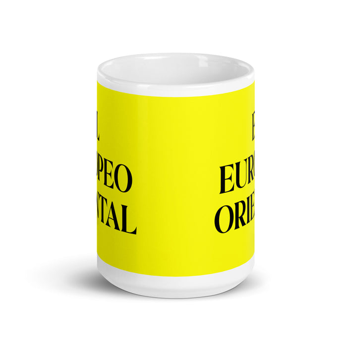 El Europeo Oriental The Eastern European Funny Home Office Work Coffee Mug Mexican Spanish Pride Gift White Glossy Cup Yellow Card Mug