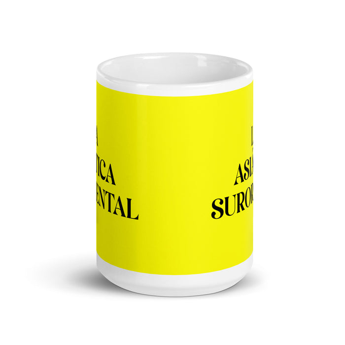 La Asiática Suroriental The Southeast Asian Funny Home Office Work Coffee Mug Mexican Spanish Pride Gift White Glossy Cup Yellow Card Mug