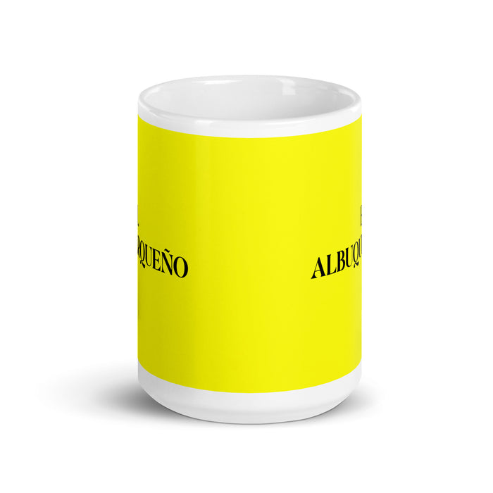 El Albuquerqueño The Albuquerque Resident Funny Home Office Work Coffee Mug Mexican Spanish Pride Gift White Glossy Cup Yellow Card Mug