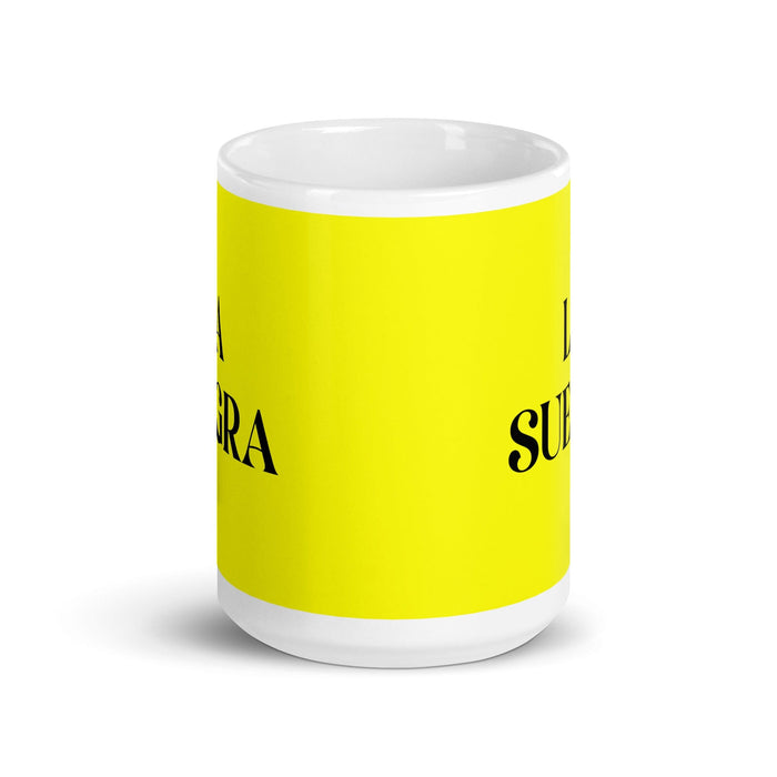 La Suegra La Belle-Mère / Le Beau-Père Drôle Bureau À Domicile Travail Tasse À Café Mexicain Espagnol Fierté Cadeau Blanc Brillant Tasse Carte Jaune Tasse