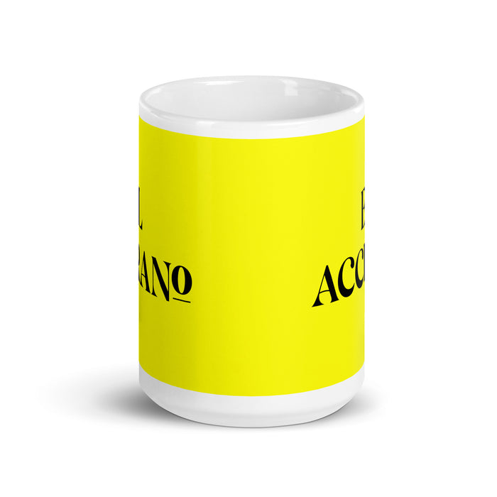 El Accrano The Accra Resident Funny Home Office Work Coffee Mug Mexican Spanish Pride Gift White Glossy Cup Yellow Card Mug