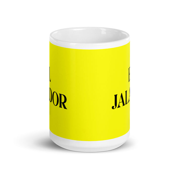 El Jalador The Hard Worker Funny Home Office Work Coffee Mug Mexican Spanish Pride Gift White Glossy Cup Yellow Card Mug