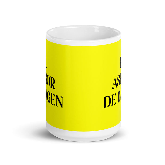 El Asesor De Imagen The Image Consultant Funny Home Office Work Coffee Mug Mexican Spanish Pride Gift White Glossy Cup Yellow Card Mug