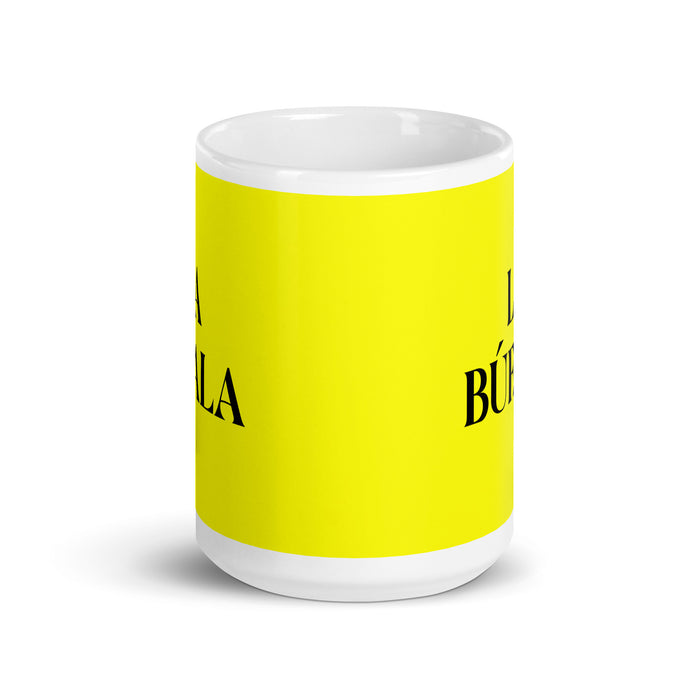 La Búfala The Ox Funny Home Office Work Coffee Mug Mexican Spanish Pride Gift White Glossy Cup Yellow Card Mug