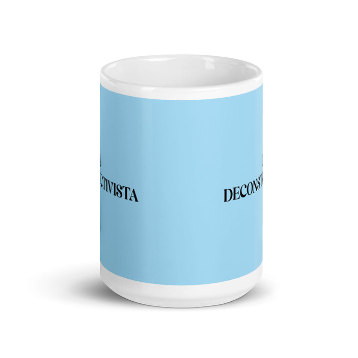 La Deconstructivista The Deconstructivist Funny Home Office Work Coffee Mug Mexican Spanish Pride Gift White Glossy Cup Sky Blue Card Mug