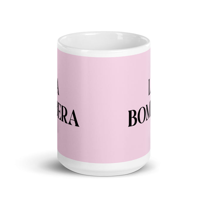 La Bombera The Firefighter Funny Home Office Work Coffee Mug Mexican Spanish Pride Gift White Glossy Cup Light Pink Card Mug