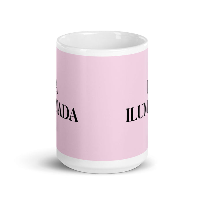 La Iluminada The Enlightened One Funny Home Office Work Coffee Mug Mexican Spanish Pride Gift White Glossy Cup Light Pink Card Mug