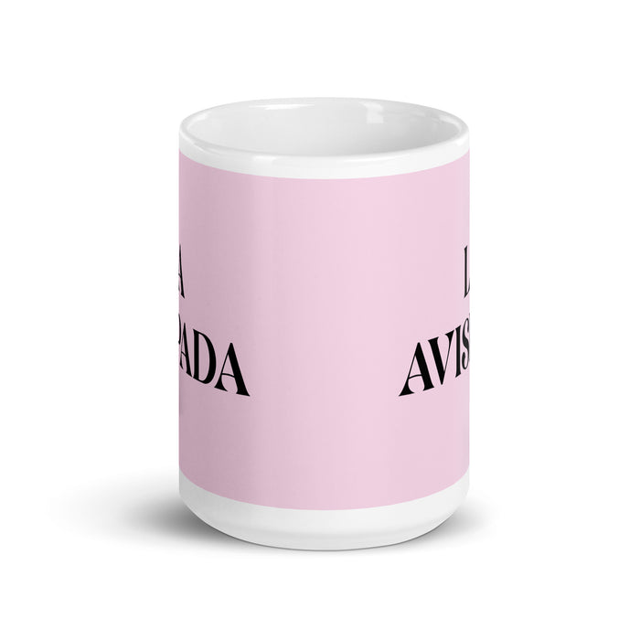 La Avispada The Sharp One Funny Home Office Work Coffee Mug Mexican Spanish Pride Gift White Glossy Cup Light Pink Card Mug