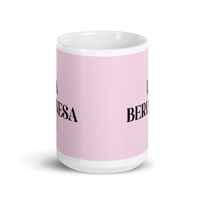 La Berlinesa The Berliner Funny Home Office Work Coffee Mug Mexican Spanish Pride Gift White Glossy Cup Light Pink Card Mug