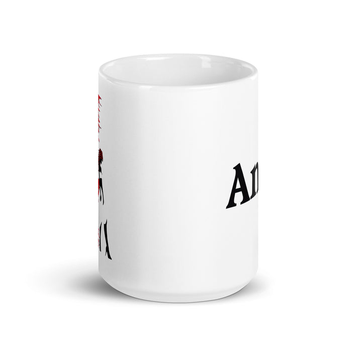 Angel – Exklusives Namenskunstwerk, Kaffeetasse für Zuhause, Büro, Arbeit, mexikanischer und spanischer Stolz, Geschenktasse, einzigartige Kalligraphie, weiß glänzend, A1