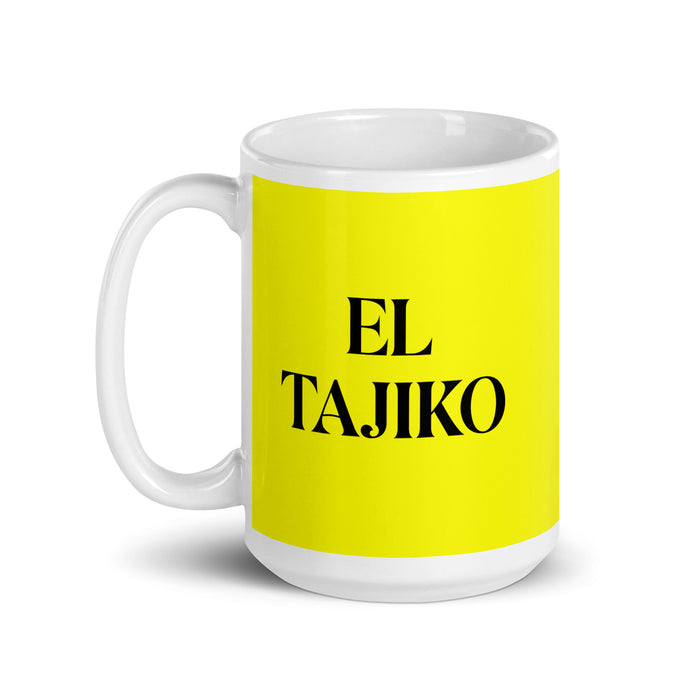 El Tajiko The Tajik Funny Home Office Work Coffee Mug Mexican Spanish Pride Gift White Glossy Cup Yellow Card Mug